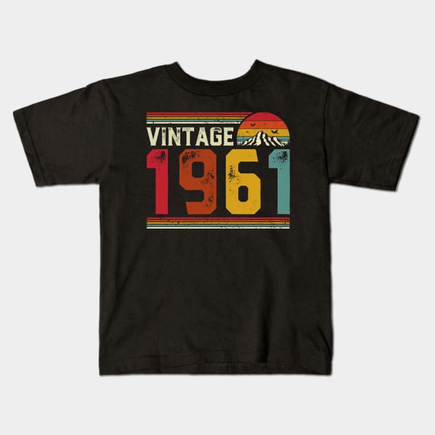 Vintage 1961 Birthday Gift Retro Style Kids T-Shirt by Foatui